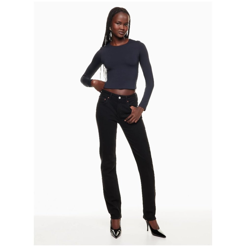 AGOLDE Devon Low Rise Stacked Stovepipe Jean 31" / Size 32 / Axis Black Aritzia